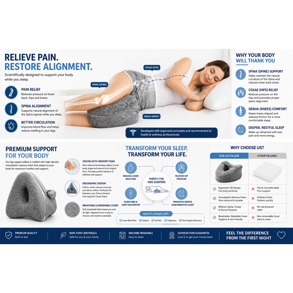 NorthRest™ Contour Leg Pillow