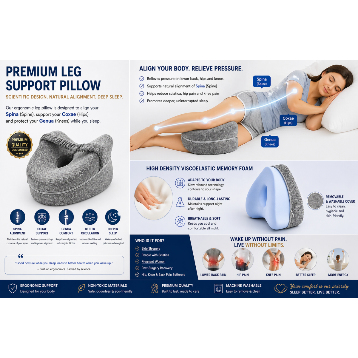 NorthRest™ Contour Leg Pillow