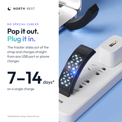 DawnBand charges from any USB port